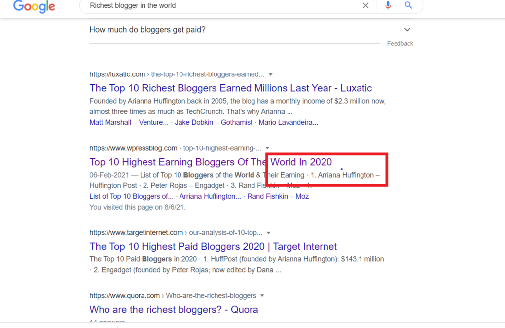 highest earning blog huffington post