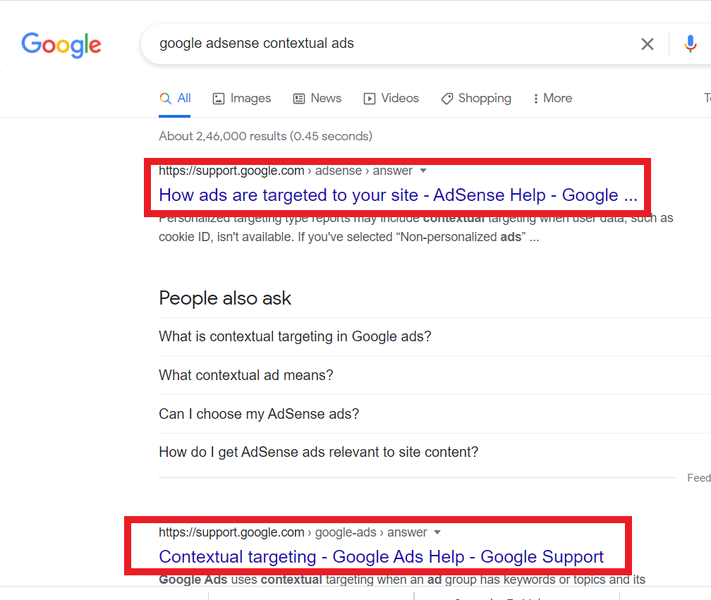 Google AdSense is contextual advertising 