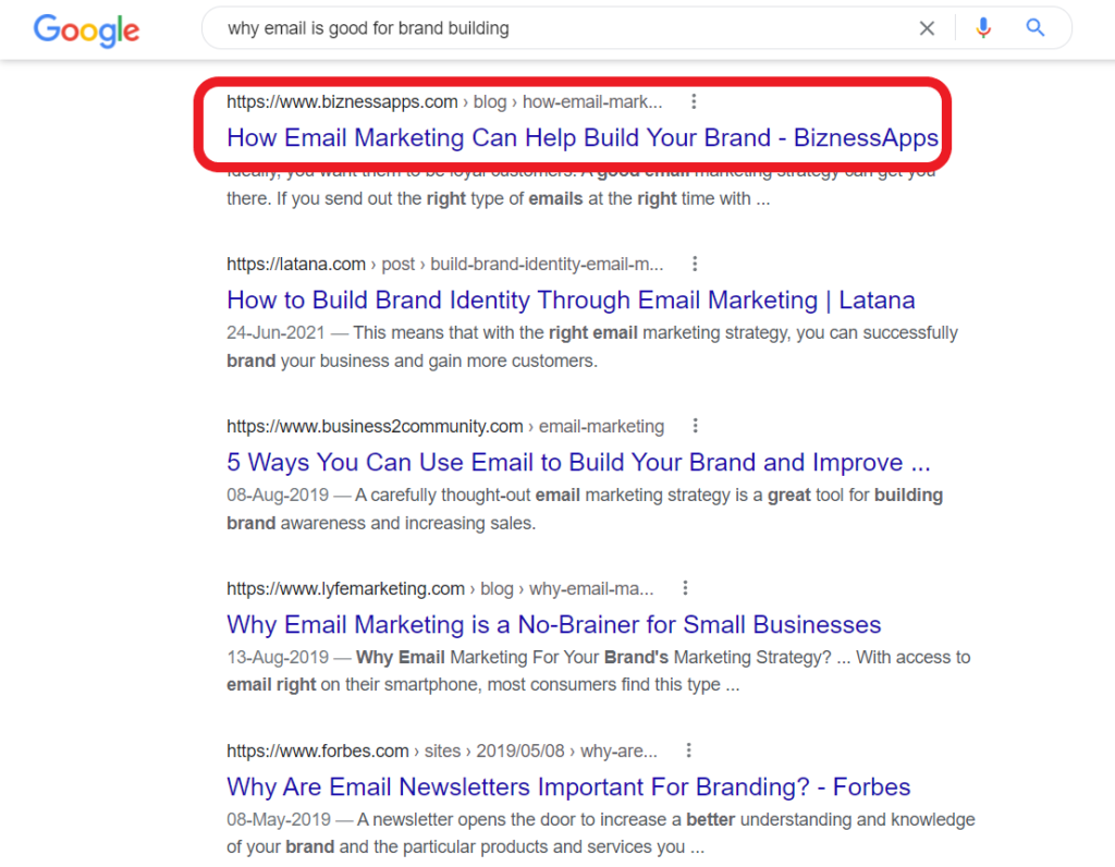 brand awareness is built through email marketing