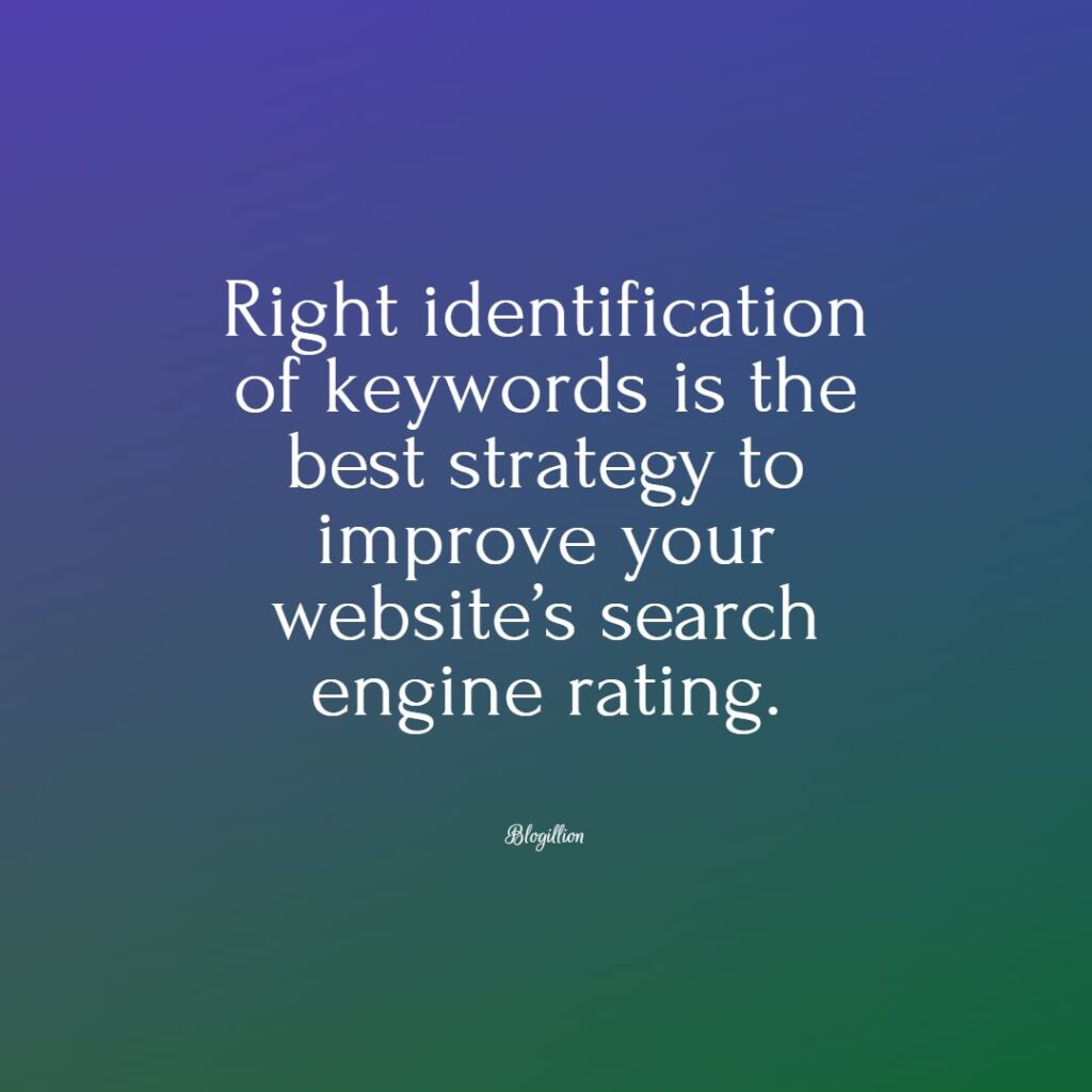 identification of right keywords