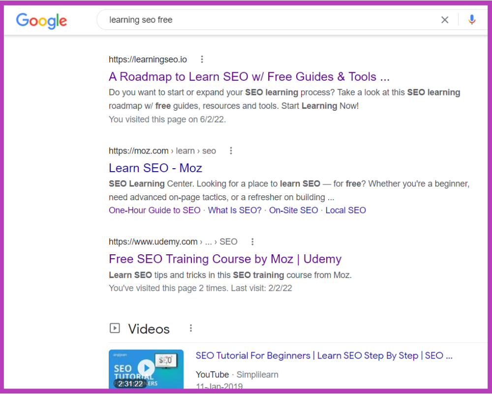  free of cost SEO training 